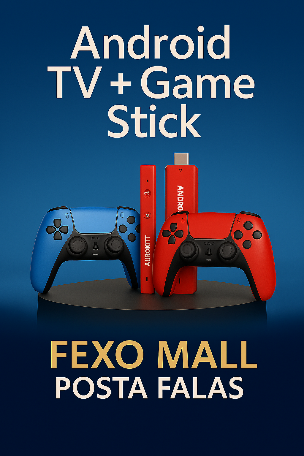 Android TV + Game Stick – Konsolë Portative me Dy Gamepad