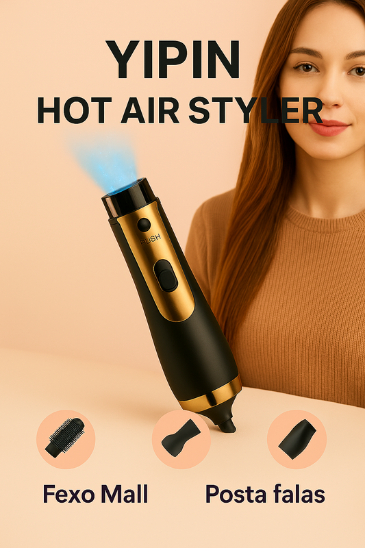 YIPIN Hot Air Styler – Furçë Elektrike 3‑në‑1 për Stilim Flokësh