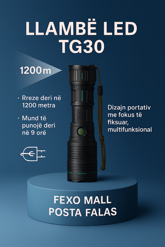 Llambë LED TG30 – Dritë Portative me Rreze të Gjatë