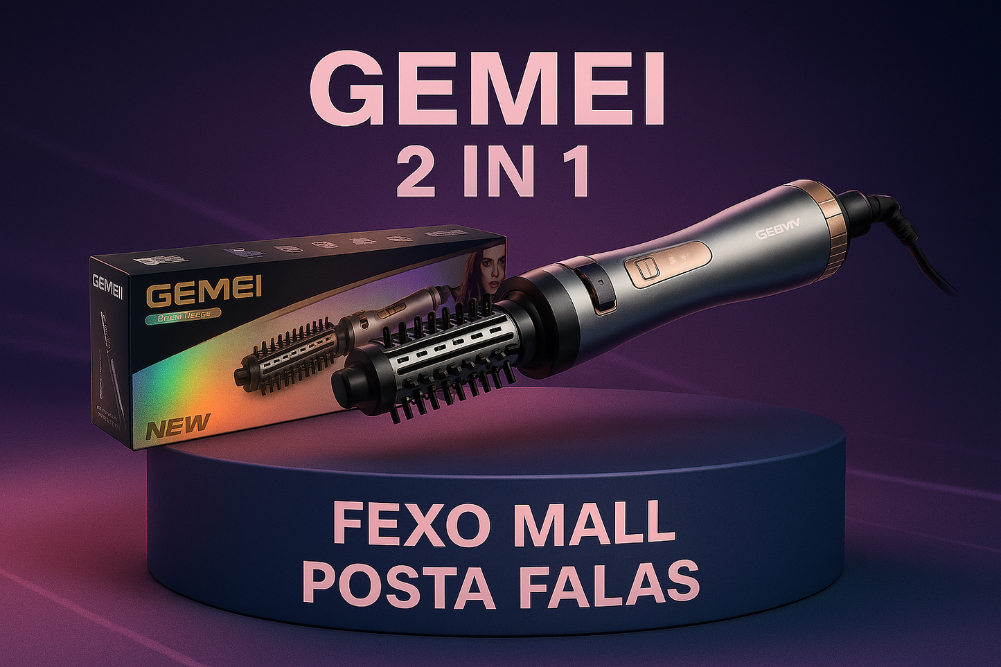 Gemei GM-4830 – Furçë Elektrike 2 në 1 për Stilim Flokësh